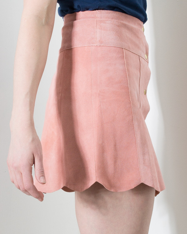 Stoned Immaculate Marcia Suede Petal Skirt in Rose Stoned Immaculate Marcia Suede Petal Skirt in Rose