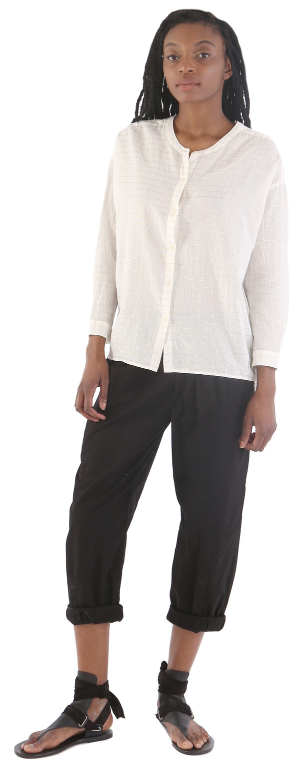 des petits hauts Felicia Gold Check Blouse des petits hauts Felicia Gold Check Blouse