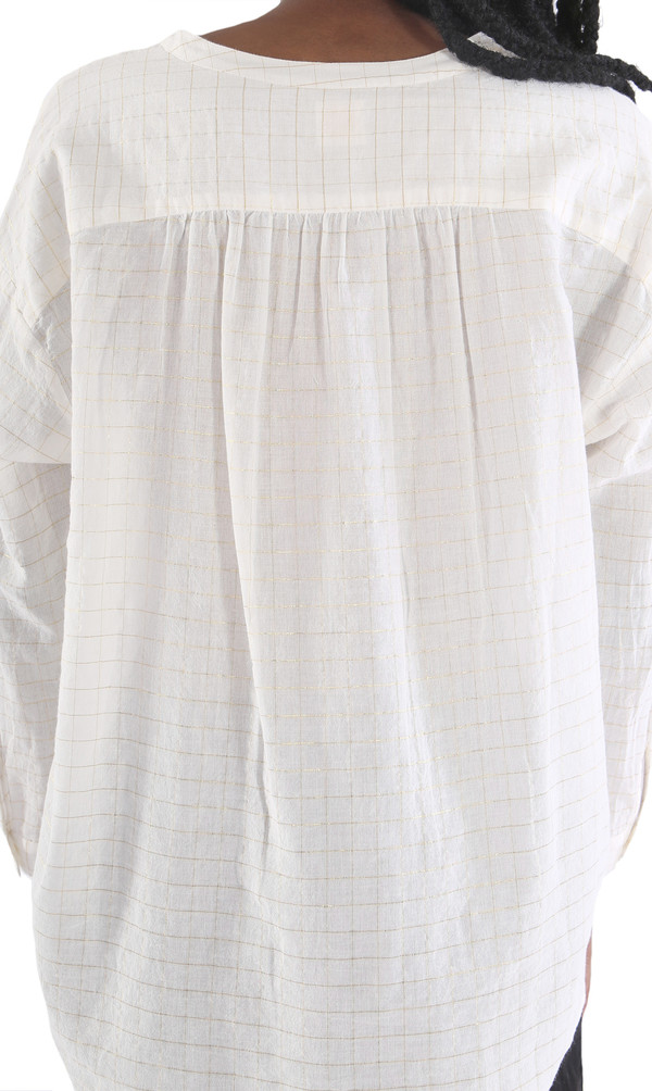 des petits hauts Felicia Gold Check Blouse des petits hauts Felicia Gold Check Blouse