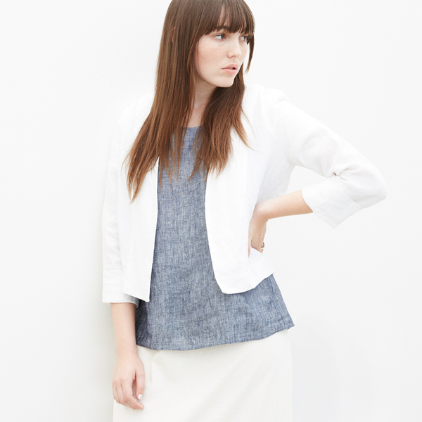 Ali Golden LINEN JACKET - BLUE CHAMBRAY Ali Golden LINEN JACKET - BLUE CHAMBRAY