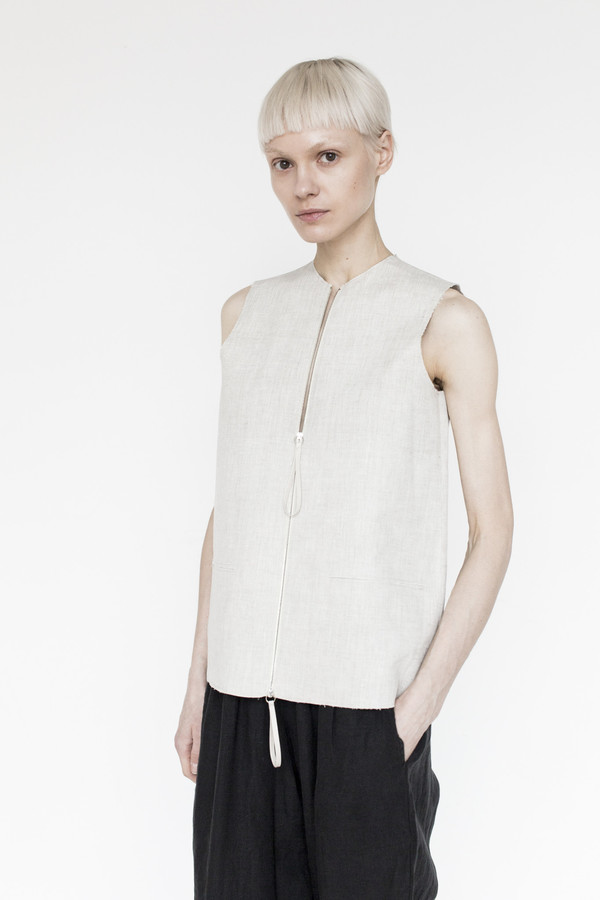 CF. Goldman Linen Bonded Top - Beige CF. Goldman Linen Bonded Top - Beige