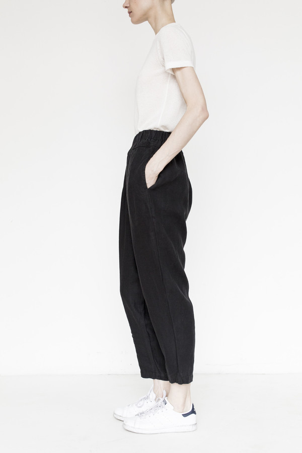 Black Crane Linen Carpenter Pant - Black Black Crane Linen Carpenter Pant - Black