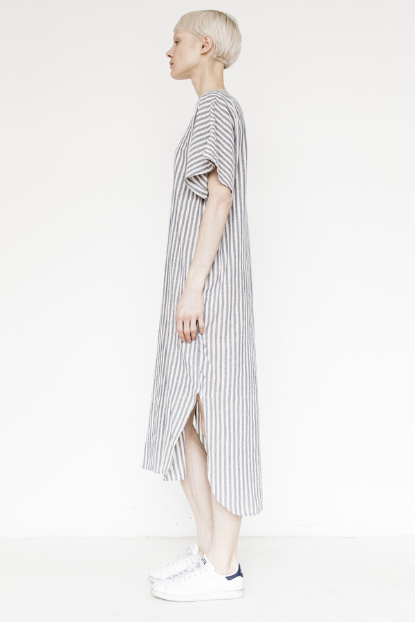 Black Crane Linen Long Dress Black Crane Linen Long Dress