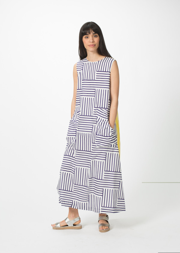 Harvey Faircloth Block Pattern Caftan Dress Harvey Faircloth Block Pattern Caftan Dress