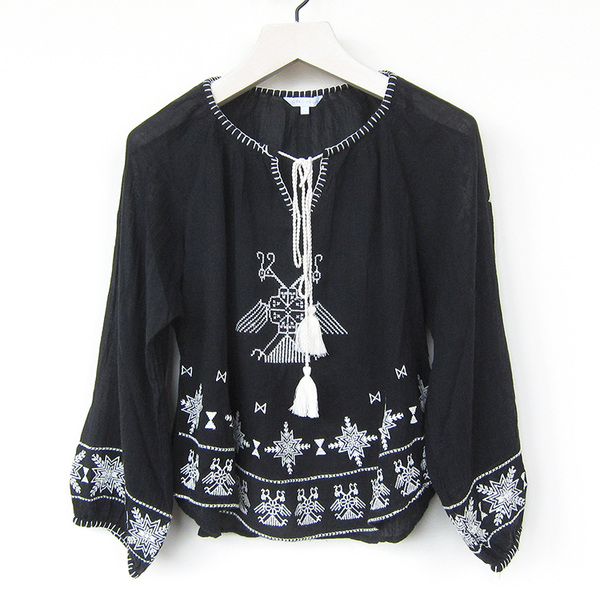 Star Mela Lipi embroidered top - black/ecru Star Mela Lipi embroidered top - black/ecru