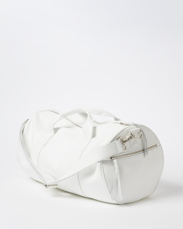 Clyde Duffel Bag in White Leather Clyde Duffel Bag in White Leather