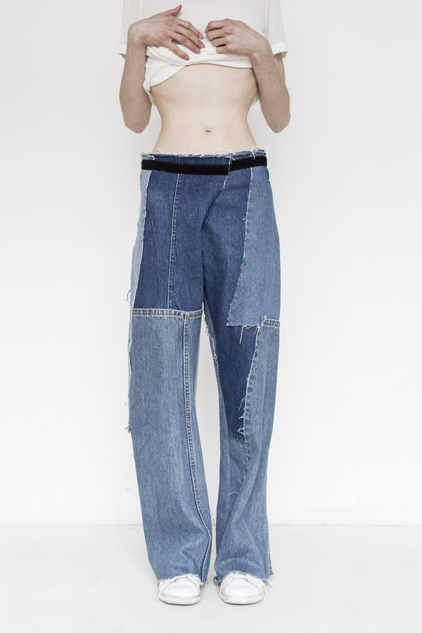 Intentionally Blank Denim Patchwork Simple Pant Intentionally Blank Denim Patchwork Simple Pant