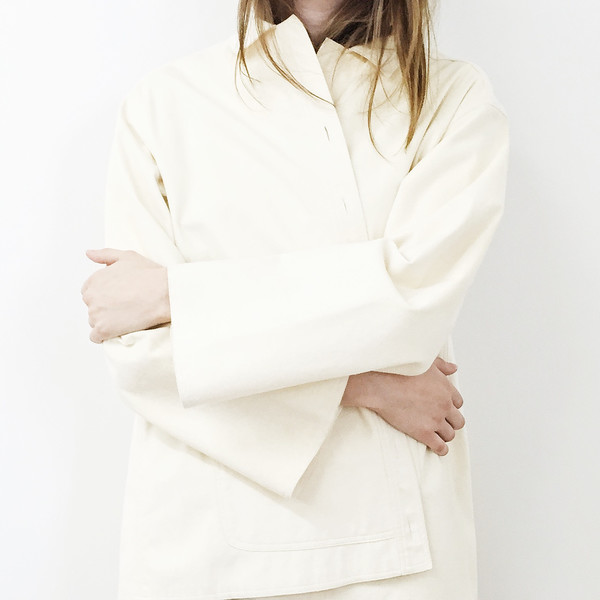Johan Vintage Ivory Ultrasuede Work Jacket Johan Vintage Ivory Ultrasuede Work Jacket