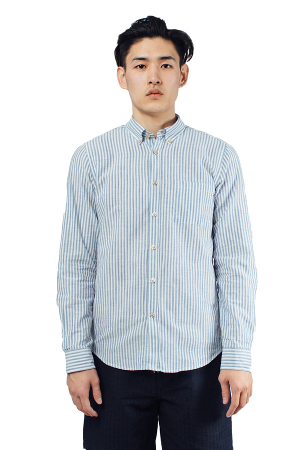 Men's Portuguese Flannel Espiga Buttondown Blue Men's Portuguese Flannel Espiga Buttondown Blue