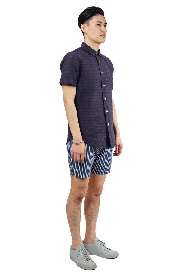 Men's Portuguese Flannel Grão S/S Buttondown Navy Men's Portuguese Flannel Grão S/S Buttondown Navy
