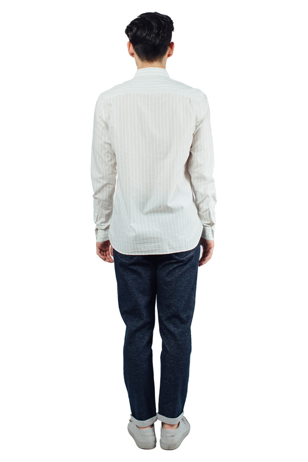 Men's YMC Jan and Dean Double Stripe Shirt Cream Men's YMC Jan and Dean Double Stripe Shirt Cream