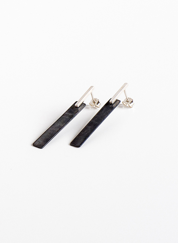 Contour Studio Oxidized Silver Tile Earrings Contour Studio Oxidized Silver Tile Earrings