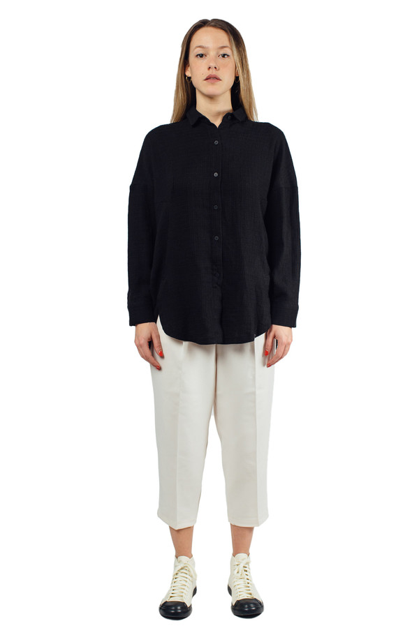Priory Accona Shirt Black Mini Pane Priory Accona Shirt Black Mini Pane