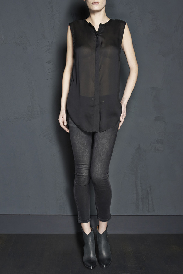 KES Twill Sleeveless Button Up KES Twill Sleeveless Button Up