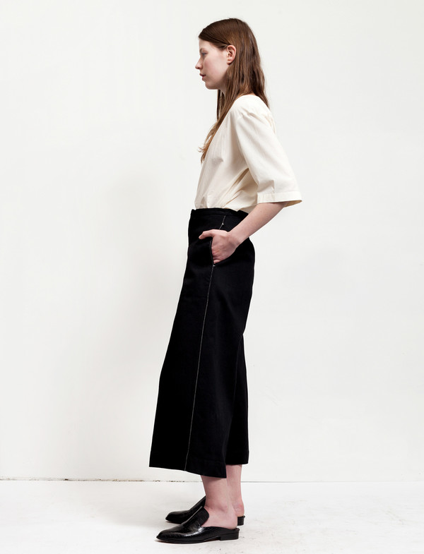 Lemaire Large Pants Cropped Black Lemaire Large Pants Cropped Black