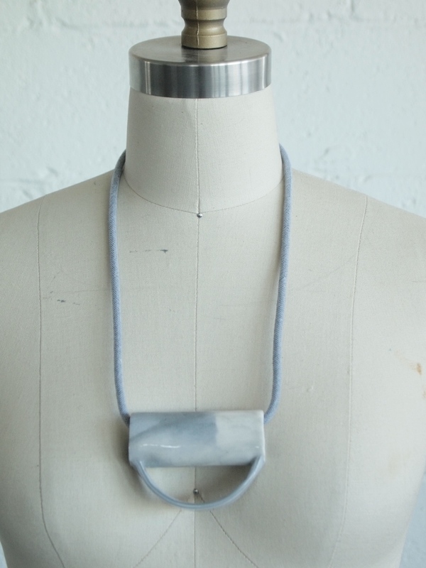 YYY marble half circle tube necklace YYY marble half circle tube necklace