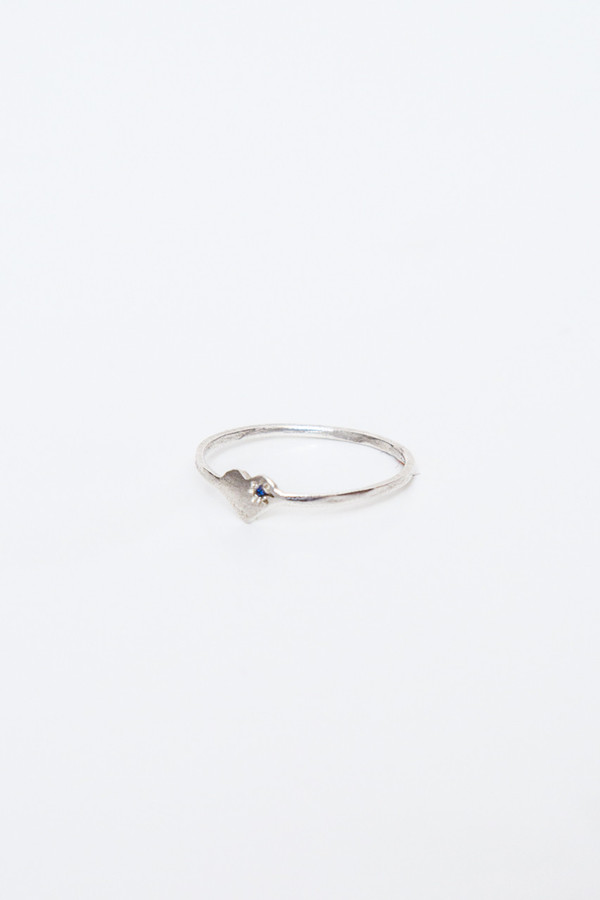 fiat lux sterling silver heart ring with blue sapphire fiat lux sterling silver heart ring with blue sapphire