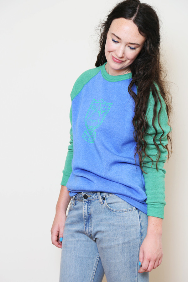 rachel antonoff crest 2-tone sweatshirt rachel antonoff crest 2-tone sweatshirt