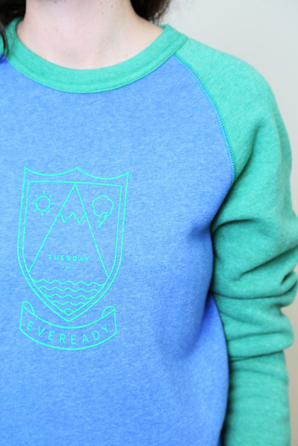 rachel antonoff crest 2-tone sweatshirt rachel antonoff crest 2-tone sweatshirt