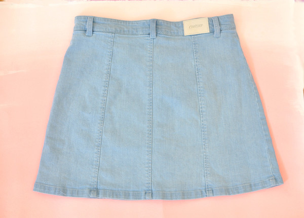 Courtshop "Eileen" A-Line Button Front Mini Denim skirt Courtshop "Eileen" A-Line Button Front Mini Denim skirt