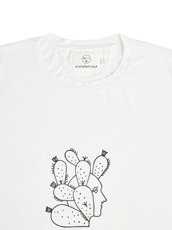 Olderbrother Strange Plants II x David Schiesser Tee - Face- White Olderbrother Strange Plants II x David Schiesser Tee - Face- White