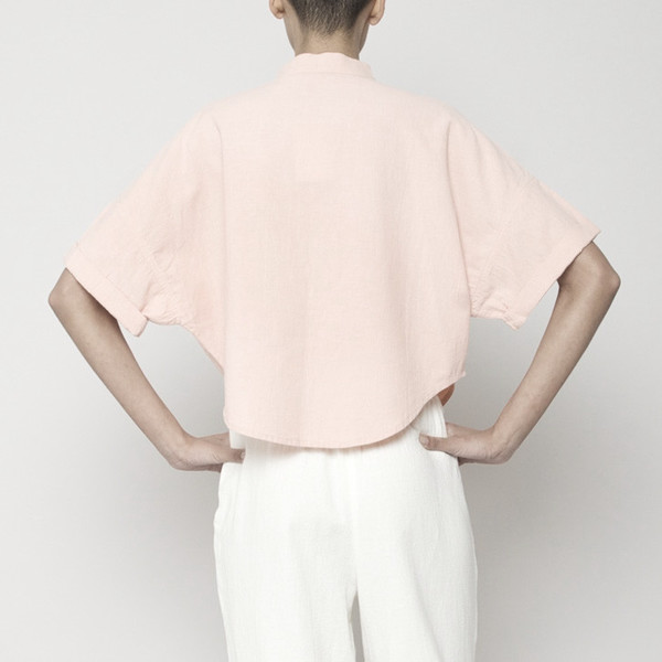 7115 by Szeki Pocket Cropped Shirt- Blush SS16 7115 by Szeki Pocket Cropped Shirt- Blush SS16