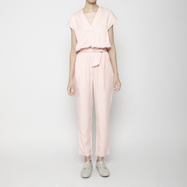 7115 by Szeki V-Neck Jumpsuit- Blush SS16 7115 by Szeki V-Neck Jumpsuit- Blush SS16