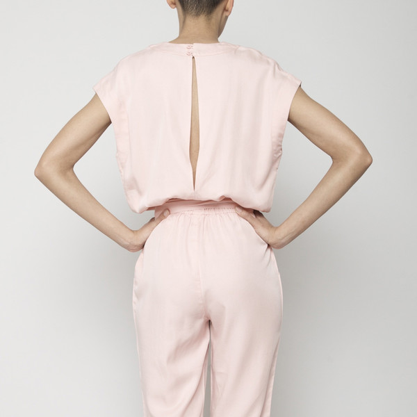 7115 by Szeki V-Neck Jumpsuit- Blush SS16 7115 by Szeki V-Neck Jumpsuit- Blush SS16