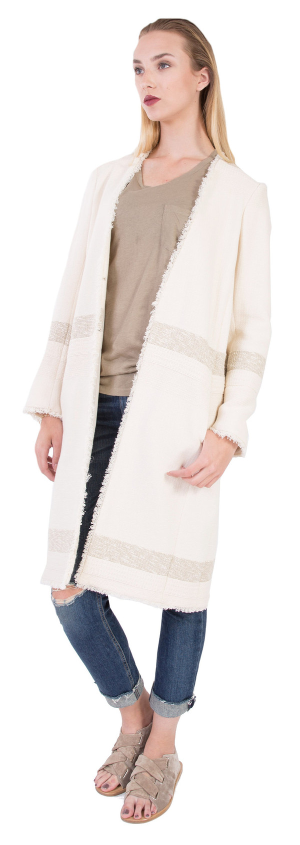 Hoss Intropia Frayed Edges Coat Hoss Intropia Frayed Edges Coat