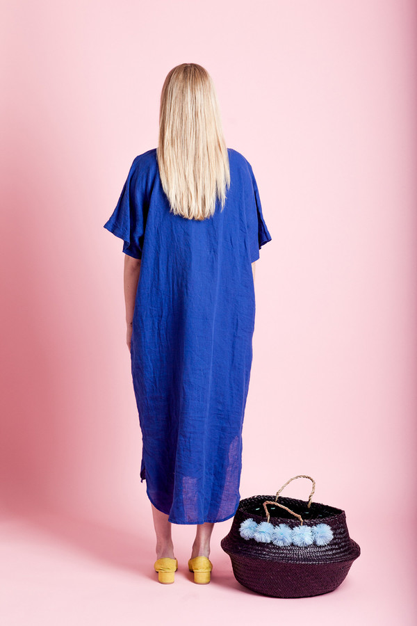 BLACK CRANE LONG LINEN DRESS BLACK CRANE LONG LINEN DRESS