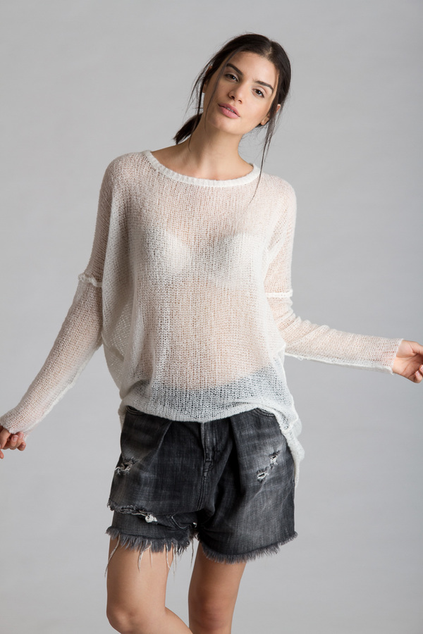 Paychi Guh Sheer Pullover White Paychi Guh Sheer Pullover White