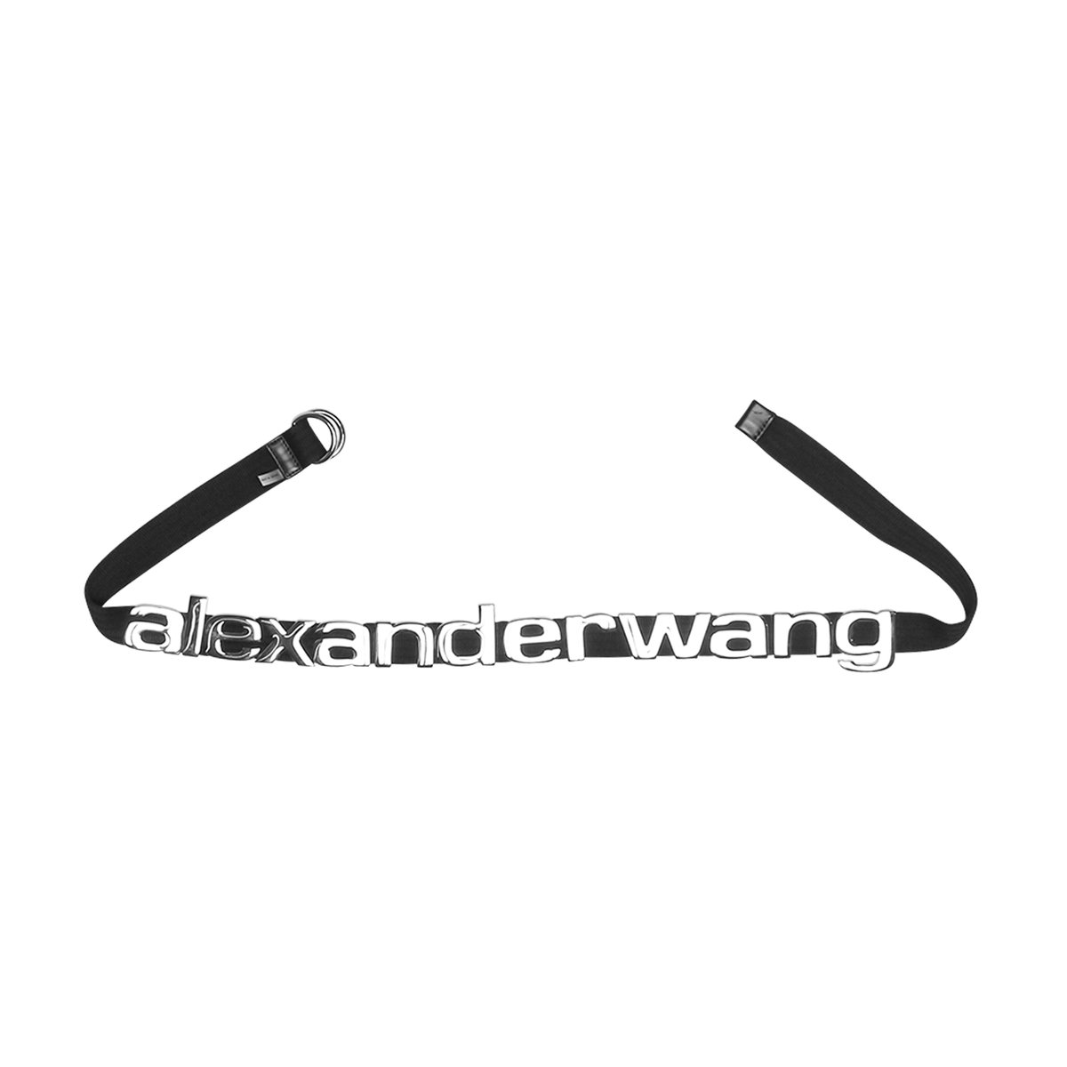 alexander wang metal logo belt