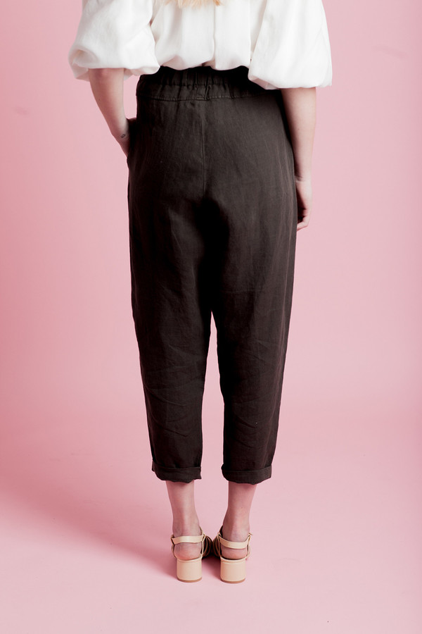 BLACK CRANE LINEN CARPENTER PANTS BLACK CRANE LINEN CARPENTER PANTS