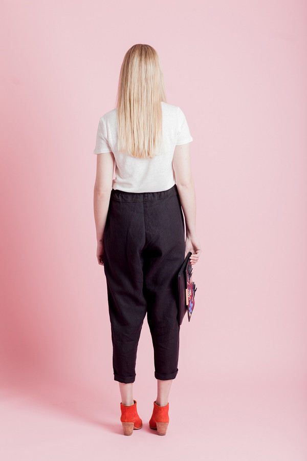 BLACK CRANE LINEN CARPENTER PANTS BLACK CRANE LINEN CARPENTER PANTS