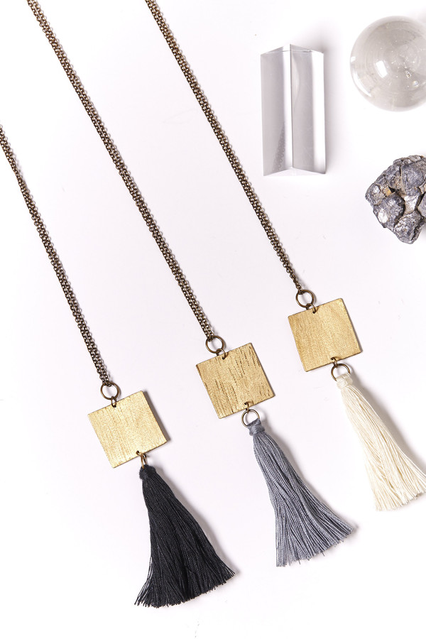 Geography 541 Enku Tassel Pendant-Grey Geography 541 Enku Tassel Pendant-Grey