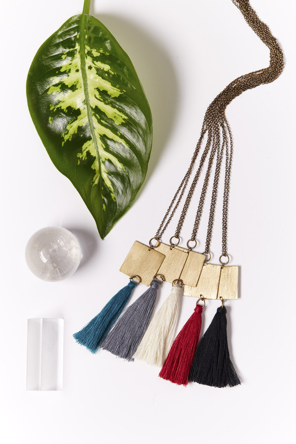 Geography 541 Enku Tassel Pendant-Red Geography 541 Enku Tassel Pendant-Red
