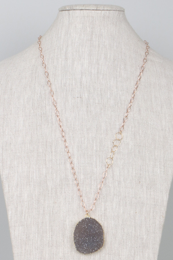 Mickey Lynn ML8021R Rose Gold Link Large Druzy Mickey Lynn ML8021R Rose Gold Link Large Druzy