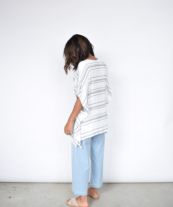 Fifteen Twenty Fringe Stripe Poncho Fifteen Twenty Fringe Stripe Poncho