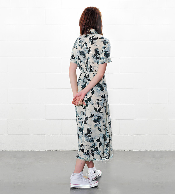 Raquel Allegra Natural Floral Button Up Dress Print Raquel Allegra Natural Floral Button Up Dress Print