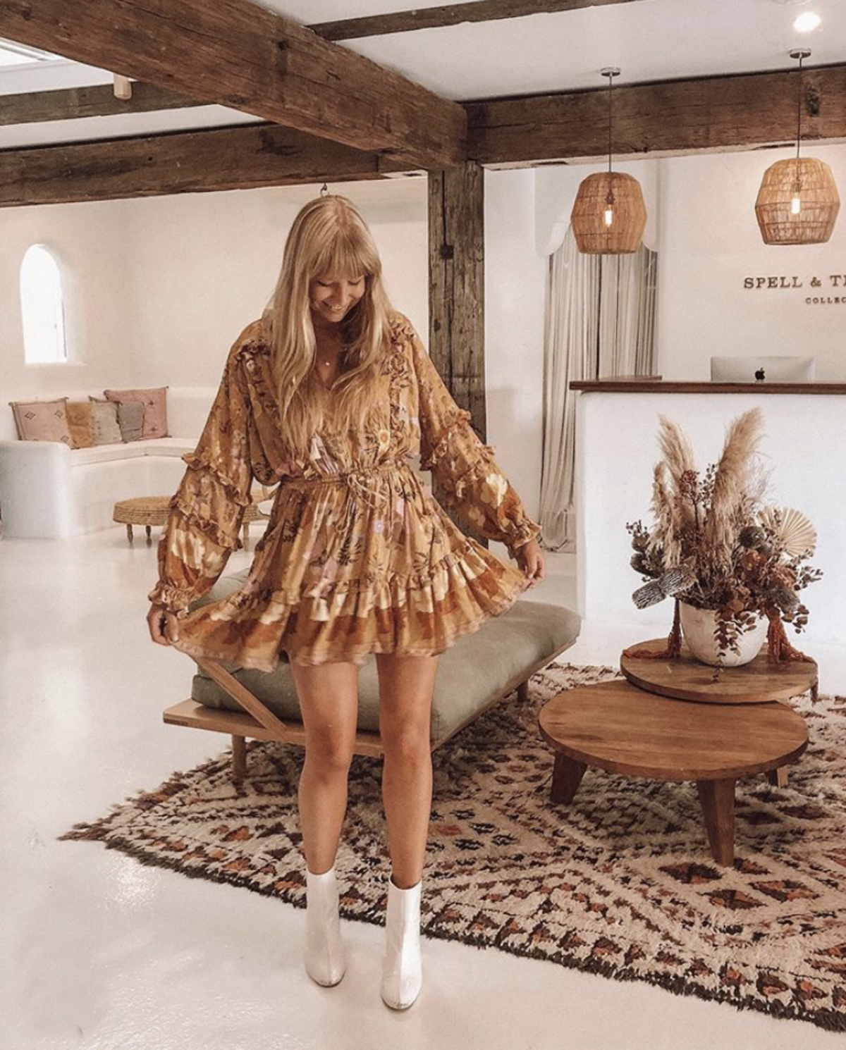 wild bloom long sleeve playdress