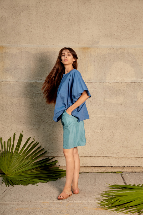 Tantuvi Pleated Column Top- Seascape Tantuvi Pleated Column Top- Seascape