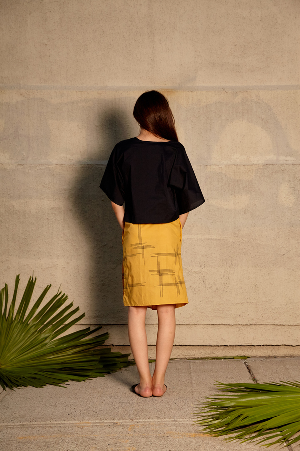 Tantuvi Pleated Midi Wrap Skirt- Sunray Tantuvi Pleated Midi Wrap Skirt- Sunray