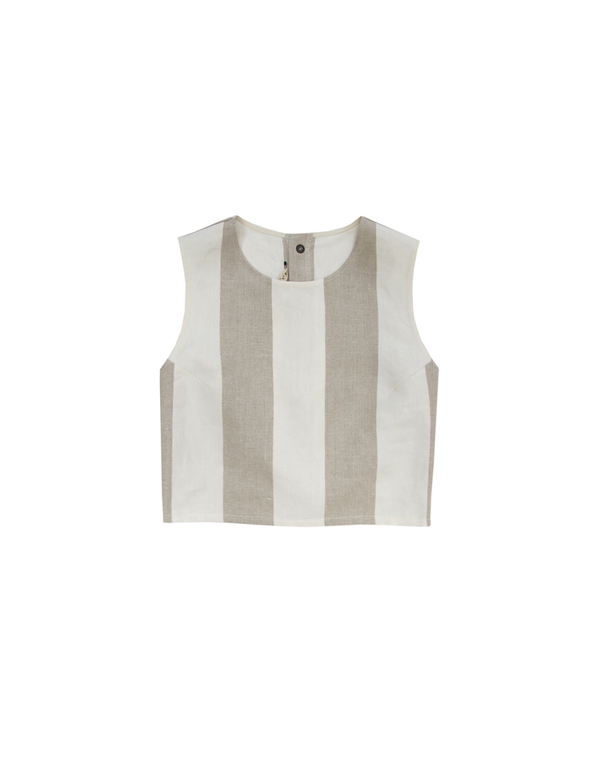 Ali Golden Cream and Oatmeal Linen Tank Ali Golden Cream and Oatmeal Linen Tank
