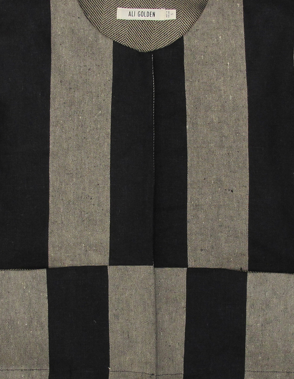 Ali Golden Black and Tan Linen Jacket Ali Golden Black and Tan Linen Jacket