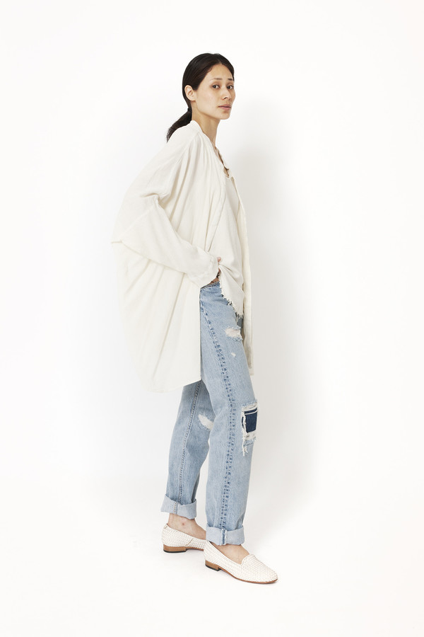 Black Crane Square Shirt (Cream) Black Crane Square Shirt (Cream)
