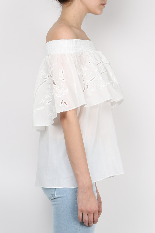Tibi Carmen Embroidered Off Shoulder Top Tibi Carmen Embroidered Off Shoulder Top