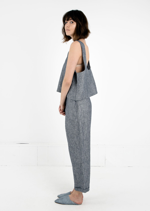 Study NY Grey Stripe Oversized Tank Top Study NY Grey Stripe Oversized Tank Top