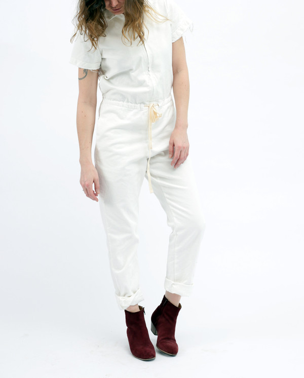 Nahanni Arntzen Menlo jumpsuit, white denim Nahanni Arntzen Menlo jumpsuit, white denim