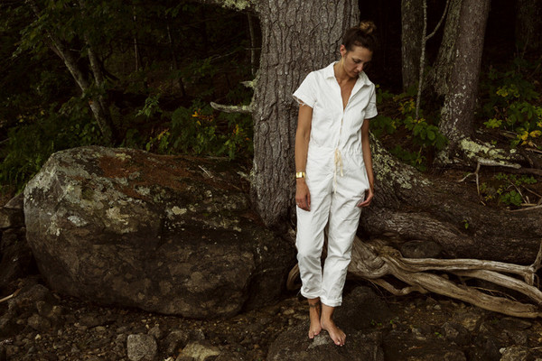 Nahanni Arntzen Menlo jumpsuit, white denim Nahanni Arntzen Menlo jumpsuit, white denim