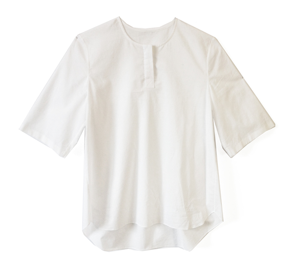Nikki Chasin Cotton Henley with Back Gathers Nikki Chasin Cotton Henley with Back Gathers